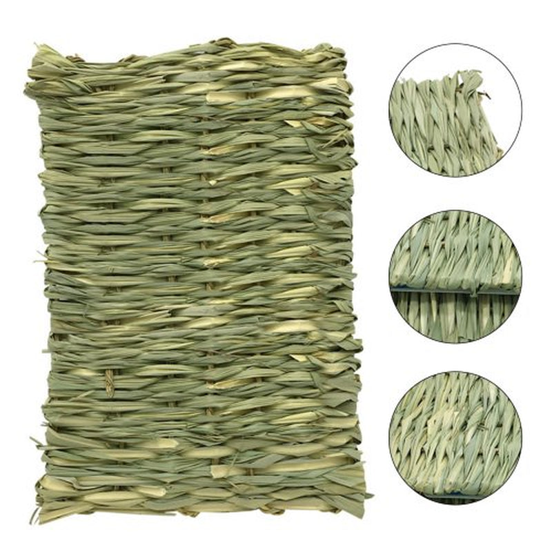 Cheers.Us Grass Mat Woven Bed Mat for Small Animal Grass Mats Bunny Bedding Nest Chew Toy Bed Play Toy for Guinea Pig Parrot Rabbit Bunny Hamster Rat Animals & Pet Supplies > Pet Supplies > Small Animal Supplies > Small Animal Bedding Cheers.US   