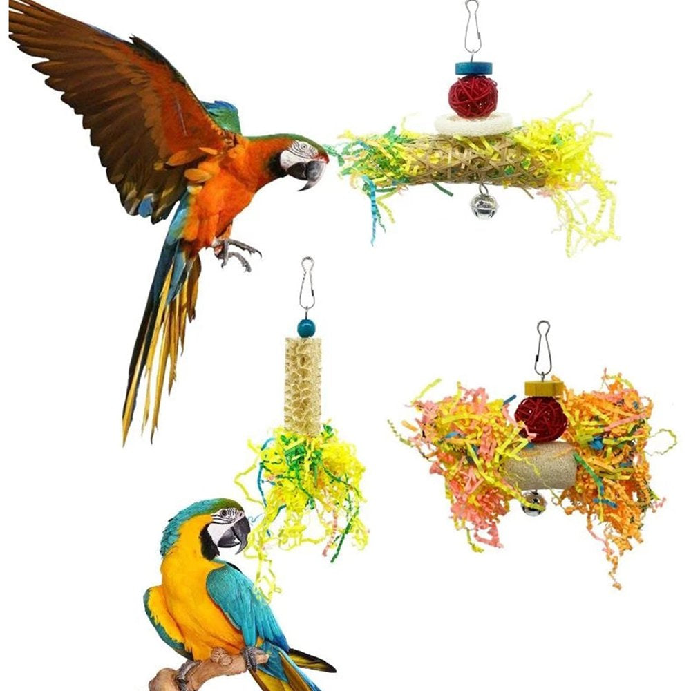 Bird Parrot Shredding Toys Chewing Foraging Hanging Cage Paper Strings Wire Drawing Ball Toys Relieve Boredom Animals & Pet Supplies > Pet Supplies > Bird Supplies > Bird Toys KOL PET   