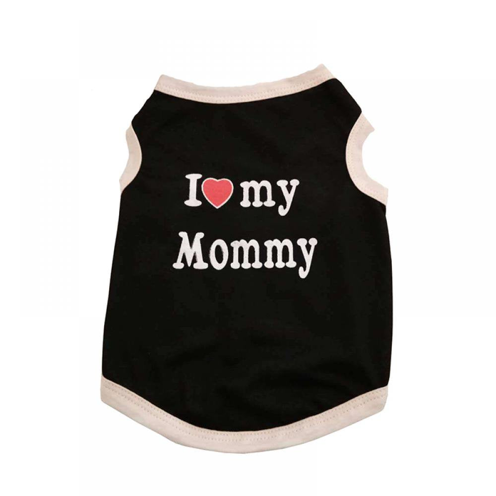 I ❤ My Mommy Dog Shirt Male Puppy Clothes for Small Dog Boy Chihuahua Yorkies Bulldog Pet Cat Outfits Tshirt Apparel (X-Small, Black) Animals & Pet Supplies > Pet Supplies > Dog Supplies > Dog Apparel Alvage   