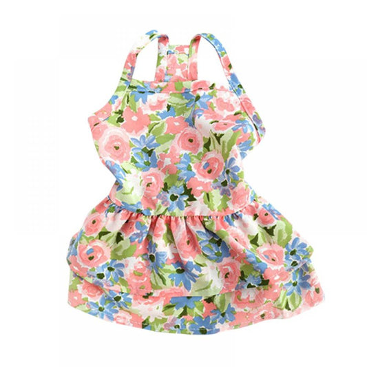 Dog Dress Summer Cats Outfit Puppy Apparel Cute Dog Sundress Doggie Clothes for Small Dogs and Cats Animals & Pet Supplies > Pet Supplies > Cat Supplies > Cat Apparel Slopehill M Broken flower 