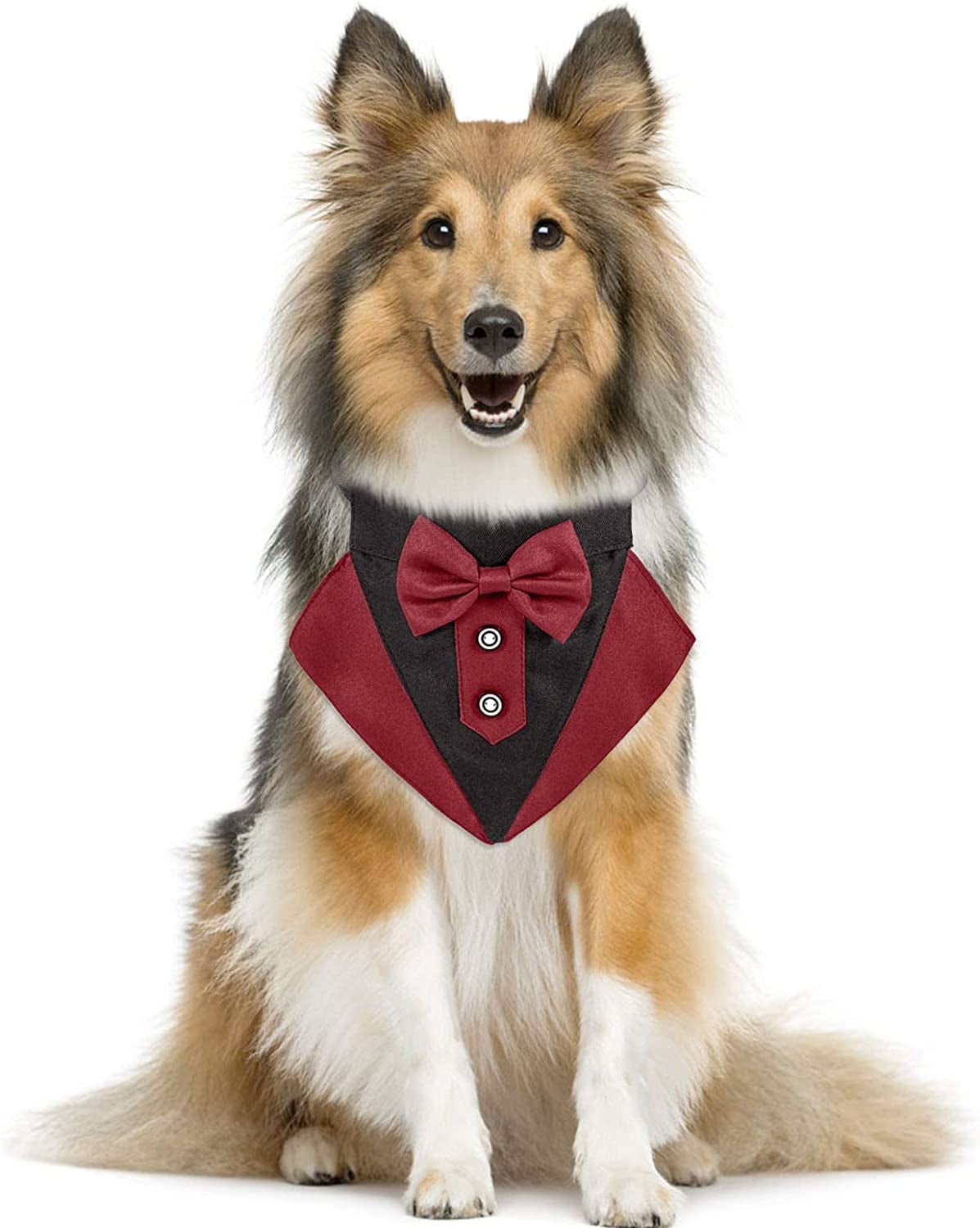 Dog Bandanas Suitable for Dog Bandana Boy & Girl Adjustable Dog Neck Tie Collar Dog Collar with Black Necktie Wedding Formal Dog Collars for Small Adorable Puppy Wedding & Valentine’S Day (Red, S) Animals & Pet Supplies > Pet Supplies > Dog Supplies > Dog Apparel Generic   