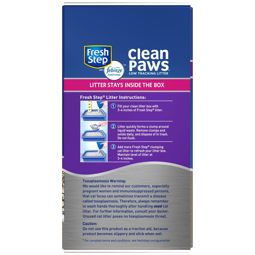 Fresh Step Clean Paws Multi-Cat Scented Litter with the Power of Febreze, Clumping Cat Litter, 18 Lbs Animals & Pet Supplies > Pet Supplies > Cat Supplies > Cat Litter The Clorox Company   