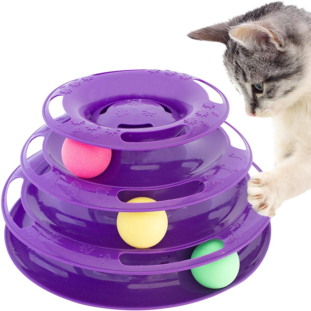 Generic Purrfect Feline Titan'S Tower Interactive Ball Cat Toy Animals & Pet Supplies > Pet Supplies > Cat Supplies > Cat Toys Generic 3 Level Purple 