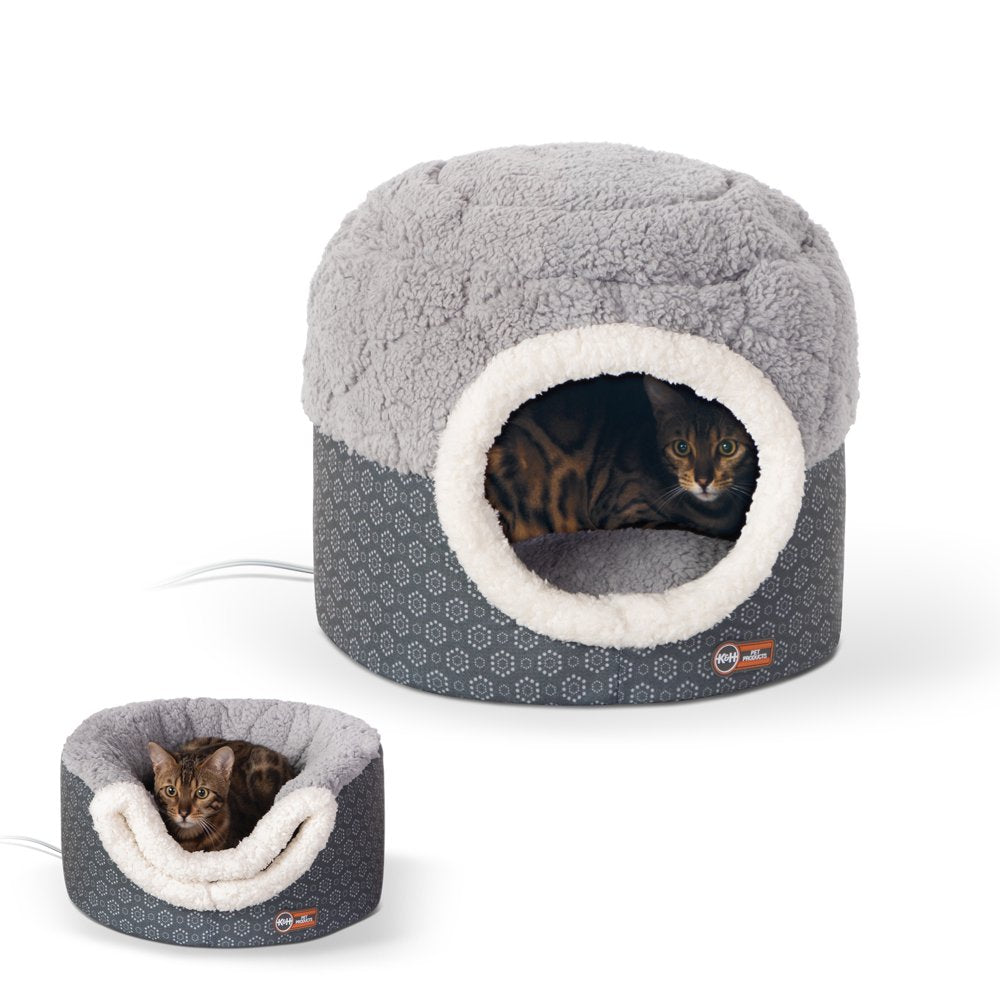 K&H Pet Products Thermo-Pet Nest Heated Cat Bed Gray 18 X 15 Inches Animals & Pet Supplies > Pet Supplies > Cat Supplies > Cat Beds Central Garden and Pet   