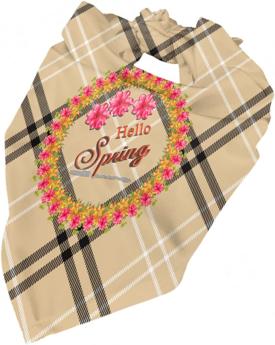 Hello Spring Floweral Circle Frame Pet Dog and Cat Decorative Triangle Scarf,Dog Bandana,Breathable and Stain Resistant. Animals & Pet Supplies > Pet Supplies > Dog Supplies > Dog Apparel ZALTAS   