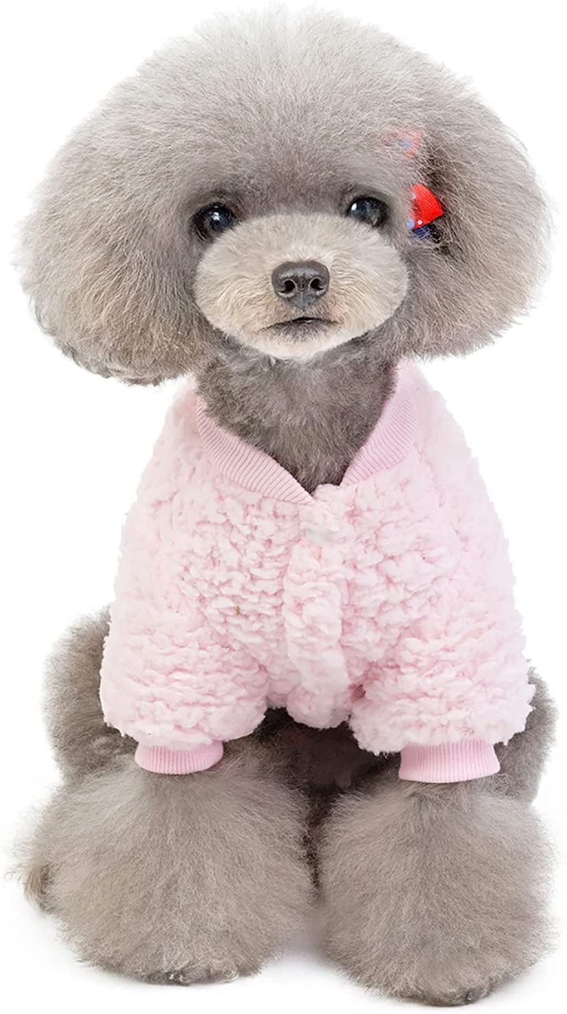 Small Dog Sweater Cat Puppy Winter Warm Coat Pet Cold Weather Cozy Fleece Clothes Cute Pullover Sweater for Small Dogs Girl Boy (Medium, Pink) Animals & Pet Supplies > Pet Supplies > Dog Supplies > Dog Apparel Winmany   