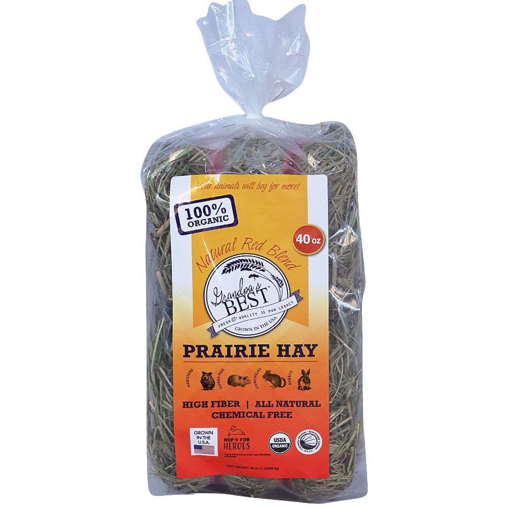 Grandpa'S Best Certified Organic Prairie Grass Hay Mini Bale for Small Animals - 40Oz Animals & Pet Supplies > Pet Supplies > Small Animal Supplies > Small Animal Food Grandpa's Best LLC   