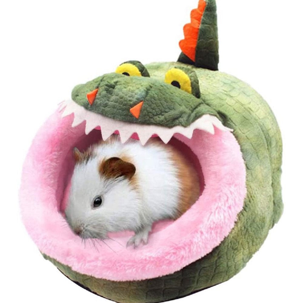 Gueuusu Pet Nest Cute Cartoon Animal Shape Small Pet Bed Cage Accessories Habitat Nest for Hamster Hedgehog Guinea Pig Animals & Pet Supplies > Pet Supplies > Small Animal Supplies > Small Animal Habitats & Cages Gueuusu S Crocodile Shape 