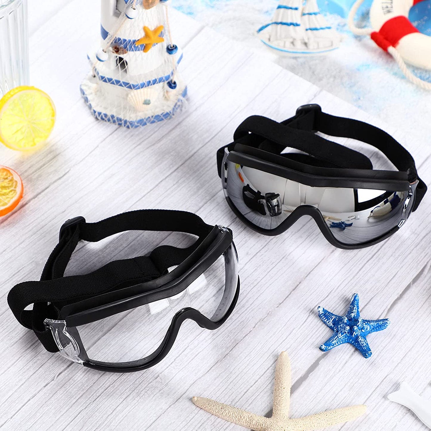 2 Pieces Dog Goggles Dog Sunglasses Snowproof Windproof Dog Glasses Pet Goggles for Travel Skiing Anti-Fog Dog Snow Goggles Dog Eye Protection Goggles with Adjustable Strap for Medium Large Dog Animals & Pet Supplies > Pet Supplies > Dog Supplies > Dog Apparel Frienda   