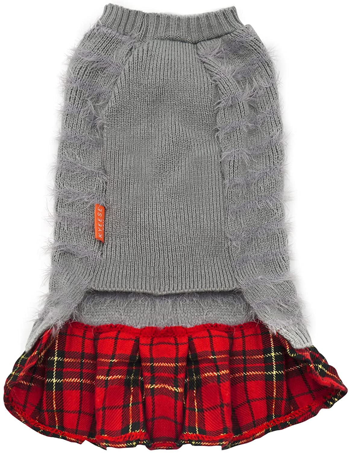 KYEESE Dog Sweaters Dress Turtleneck Medium Dog Sweaters with Bowtie Knit Pullover Warm Dog Clothes, Grey, XXL Animals & Pet Supplies > Pet Supplies > Dog Supplies > Dog Apparel kyeese   