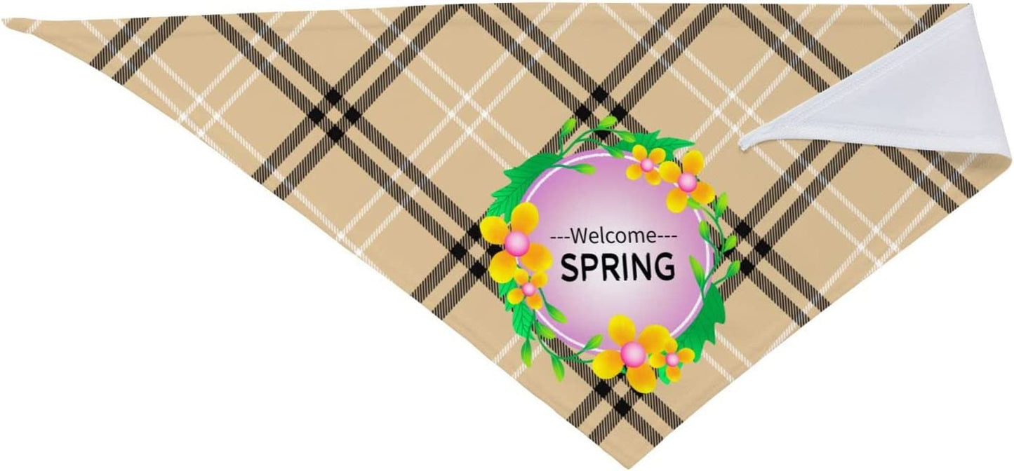 Welcome Spring Pet Dog and Cat Decorative Triangle Scarf,Dog Bandana,Breathable and Stain Resistant. Animals & Pet Supplies > Pet Supplies > Dog Supplies > Dog Apparel ZALTAS   