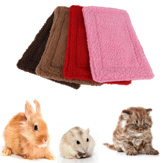 VICOODA Small Animal Blanket Mat Hamster Rabbit Cat Kitten House Pad Quilt Double Sided Fleece Warm Nest Bedding Cover Pet Accessories Animals & Pet Supplies > Pet Supplies > Small Animal Supplies > Small Animal Bedding Vicooda Red  