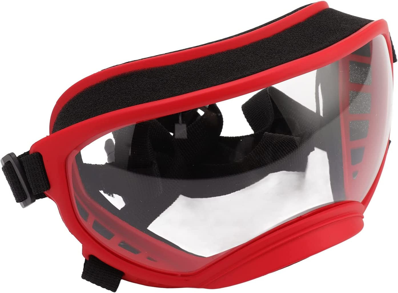 Dog Goggles, Windproof Ultraviolet Proof Dustproof Strap Durable Dog Sunglasses Safety Eyewear for Large Breed Protective Body Equipment (Black Frame Grey Lens) Animals & Pet Supplies > Pet Supplies > Dog Supplies > Dog Apparel VGEBY Red Frame and Transparent Goggles  