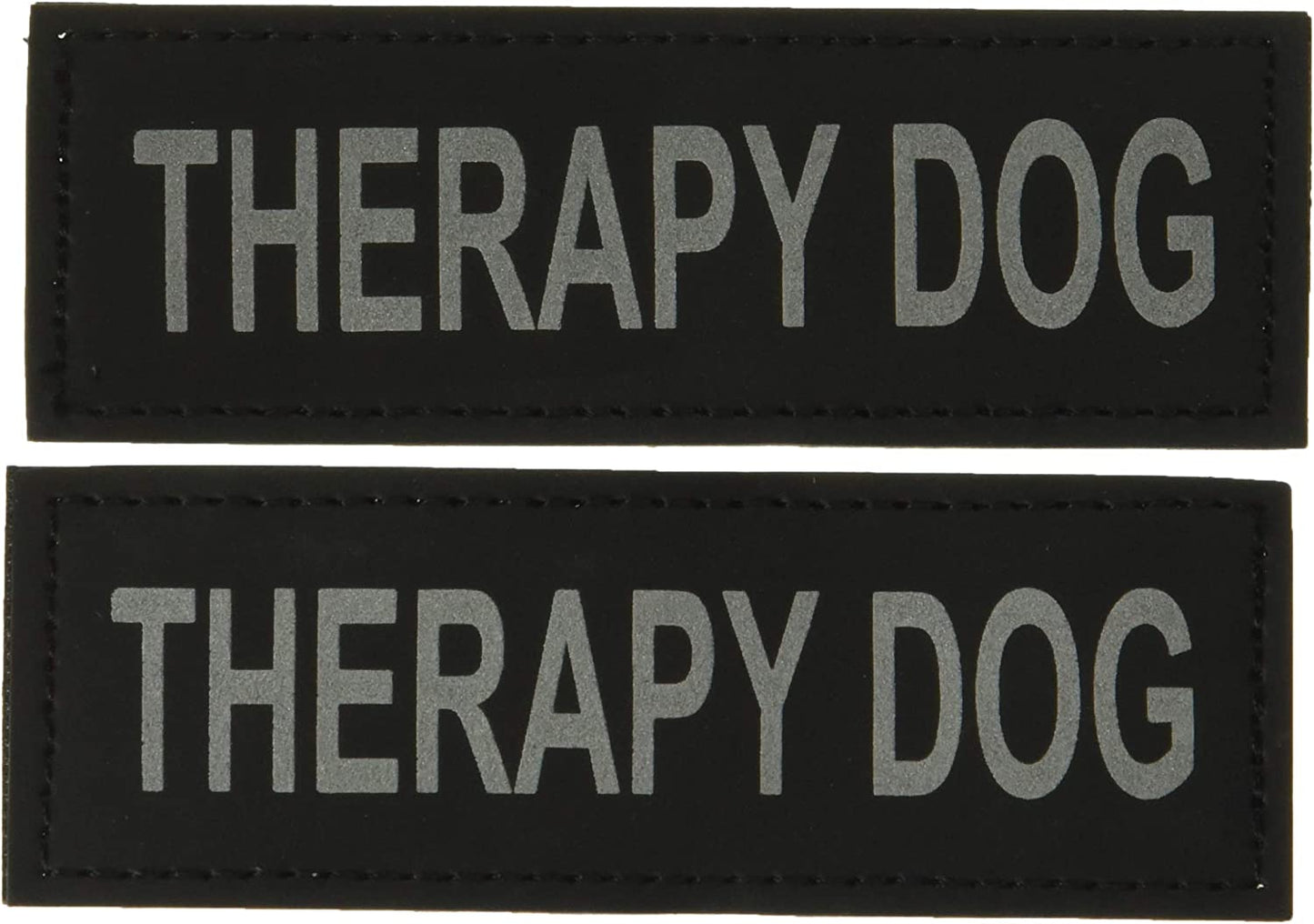 2 Pack Reflective Service Dog Patches with Hook Back for Pet Collar Vest Harness - 3 Sizes Animals & Pet Supplies > Pet Supplies > Dog Supplies > Dog Apparel PetBazaar Therapy?Dog L 