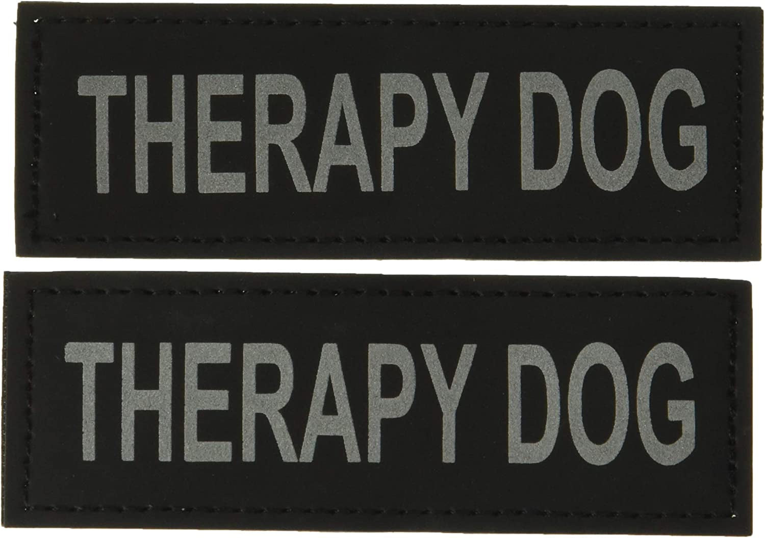 2 Pack Reflective Service Dog Patches with Hook Back for Pet Collar Vest Harness - 3 Sizes Animals & Pet Supplies > Pet Supplies > Dog Supplies > Dog Apparel PetBazaar Therapy?Dog L 