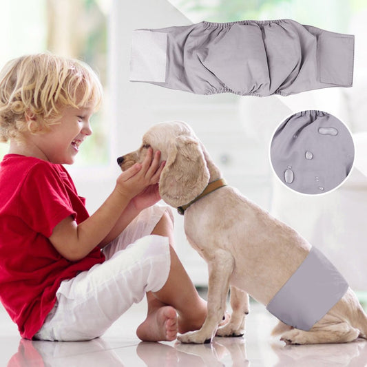 Sebulube Dog Diapers for Male Dogs 1 PC Washable Super Absorbent Puppy Belly Bands R Animals & Pet Supplies > Pet Supplies > Dog Supplies > Dog Diaper Pads & Liners sebulube Gray M 