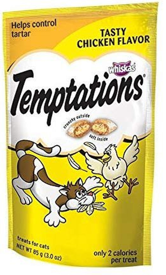 Whiskas Temptations Tasty Chicken Flavour Treats for Cats, 3-Ounce Pouches Pack of 12 Animals & Pet Supplies > Pet Supplies > Cat Supplies > Cat Treats MARS, INC.   