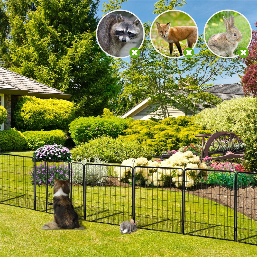 Easyfashion Heavy Duty Indoor and Outdoor Black Dog Playpen, 16 Panels Animals & Pet Supplies > Pet Supplies > Dog Supplies > Dog Kennels & Runs Easyfashion   