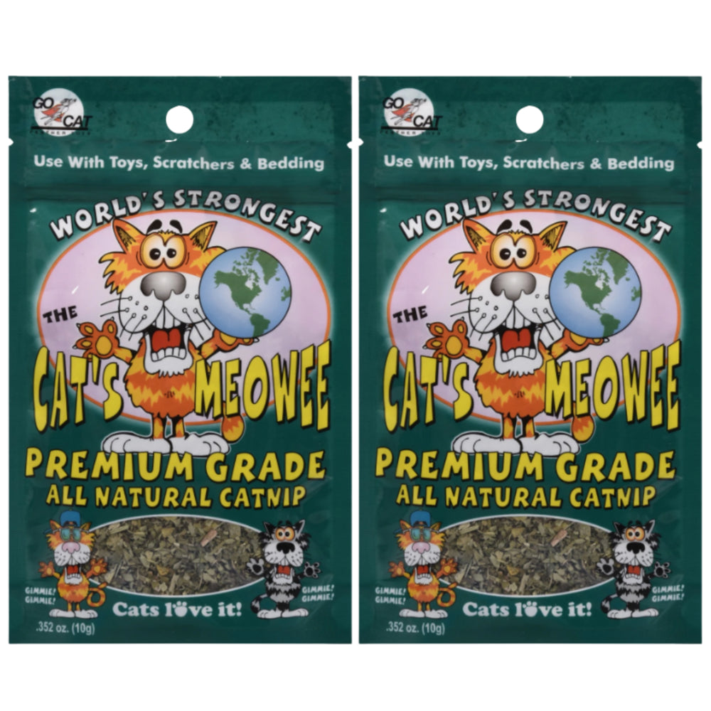 Cats Meowee Premium Grade All Natural Organic World'S Strongest Catnip Use with Toys Scratchers Bedding Dry Cat Treats, 0.352 Oz - Pack of 2 Animals & Pet Supplies > Pet Supplies > Cat Supplies > Cat Treats NS   