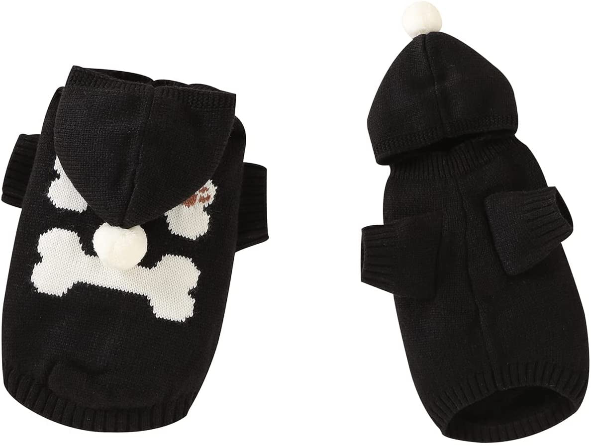 Warm Dog Cat Sweater Winter Pet Clothes Outfits for Small Dogs(S,Off White) Animals & Pet Supplies > Pet Supplies > Dog Supplies > Dog Apparel BEFAiR B956-Black X-Large 