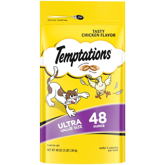 Temptations Chicken Flavor Topper, Crunchy & Soft Treat for Cat, 48 Oz. Animals & Pet Supplies > Pet Supplies > Cat Supplies > Cat Treats Mars Petcare 48 oz  