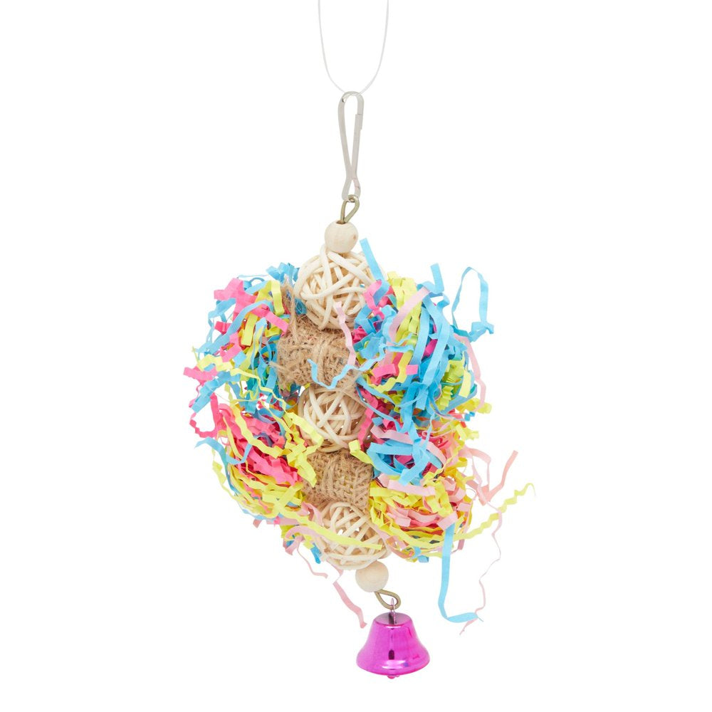 Set of 4 Parakeet Toys for Cage, Coconut Hanging Bird House with Shredded, Parrot Hanging Toy, Pet Supplies