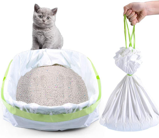 Danhaei Litter Box Liners, 34 Count Jumbo Cat Litter Pan Liners, Drawstring Litter Liner Bags for Litter Box, Easy Clean Up. Thick Large Kitty Litter Liner XL, Eco Friendly Pet Cat Supplies(36" X 19") Animals & Pet Supplies > Pet Supplies > Cat Supplies > Cat Litter Box Liners Danhaei   