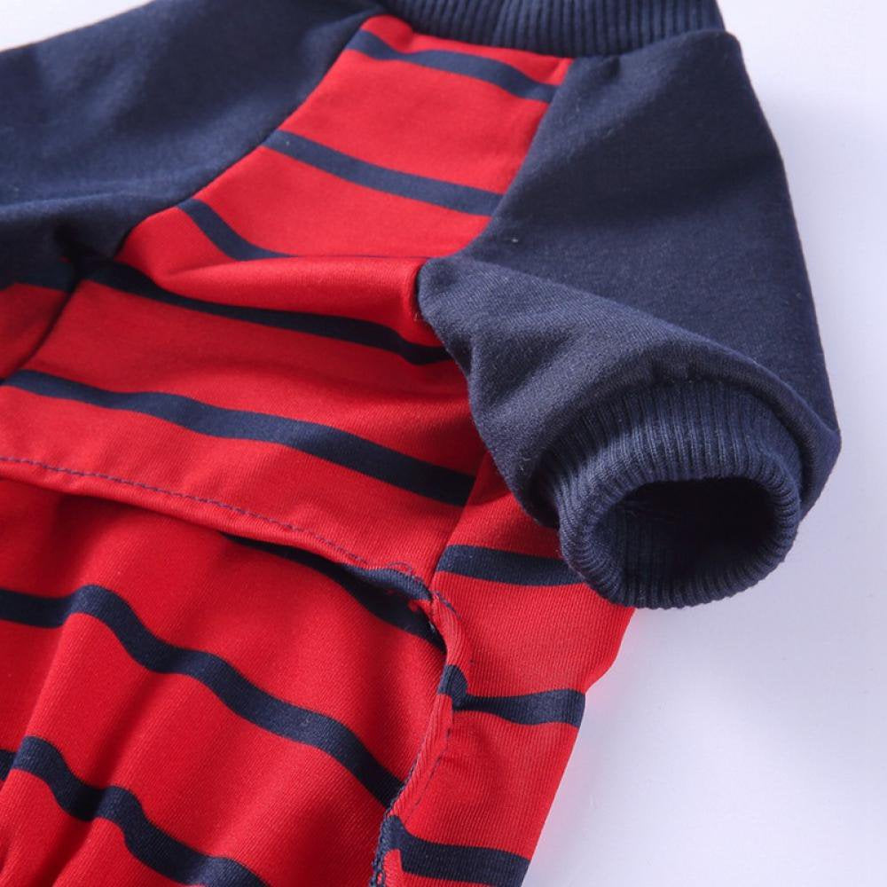 Dog Pajamas Striped Pet Jumpsuits Cotton Dog Onesies Long Sleeves Pet Pajamas Cute Dog Apparels Soft Pet Clothes for Puppy Small Dogs (Red,S) Animals & Pet Supplies > Pet Supplies > Dog Supplies > Dog Apparel 798413868   