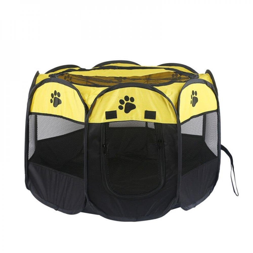 Elaydool Portable Pet Cage Folding Pet Tent Outdoor Dog House Octagon Cage for Cat Indoor Playpen Puppy Cats Kennel Delivery Room Animals & Pet Supplies > Pet Supplies > Dog Supplies > Dog Houses Elaydool 91x91x58cm Yellow 