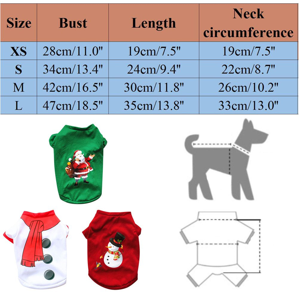 Cbzote Pet Clothes Christmas Pet Cartoon Printed Pullover T Shirt Cute Spring Autumn Cartoon Printing Dogs Shirts Soft Pet Christmas Puppy Apparel Outfit 4 Sizes Red XS Animals & Pet Supplies > Pet Supplies > Dog Supplies > Dog Apparel cbzote   