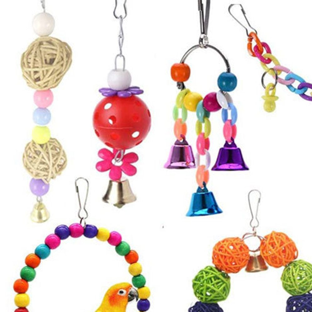 Pet Enjoy 13Pcs/Set Bird Parrot Swing Toys,Parrots Chewing Wood and Rope Bungee Bird Toy,Bell Ball Hammocktoy Parrot Cage Accessories Animals & Pet Supplies > Pet Supplies > Bird Supplies > Bird Cage Accessories Pet Enjoy   