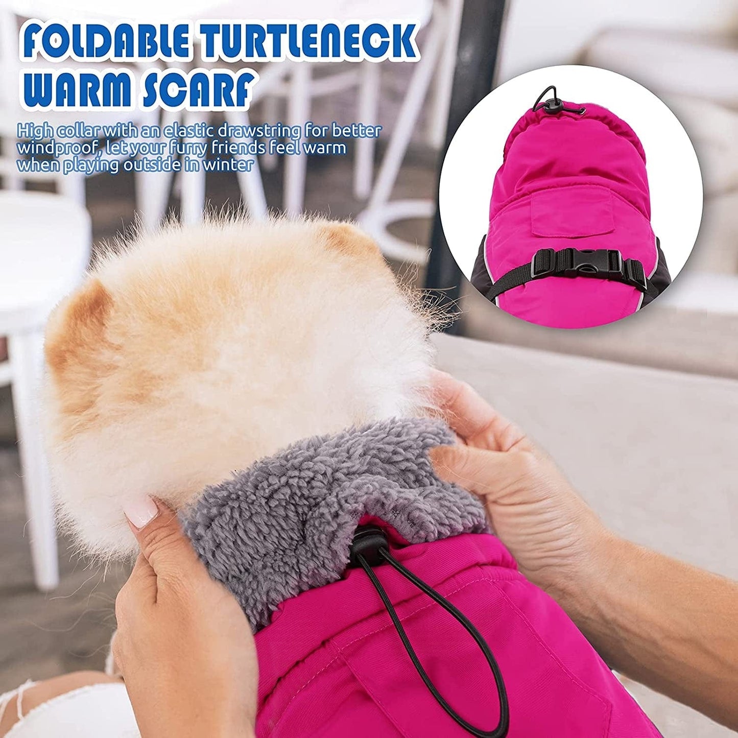 Dasior Dog Winter Coat, Warm Fleece Pet Jacket, Windproof Cold Weather Reflective Clothes Fuchsia XXL Animals & Pet Supplies > Pet Supplies > Dog Supplies > Dog Apparel Dasior   