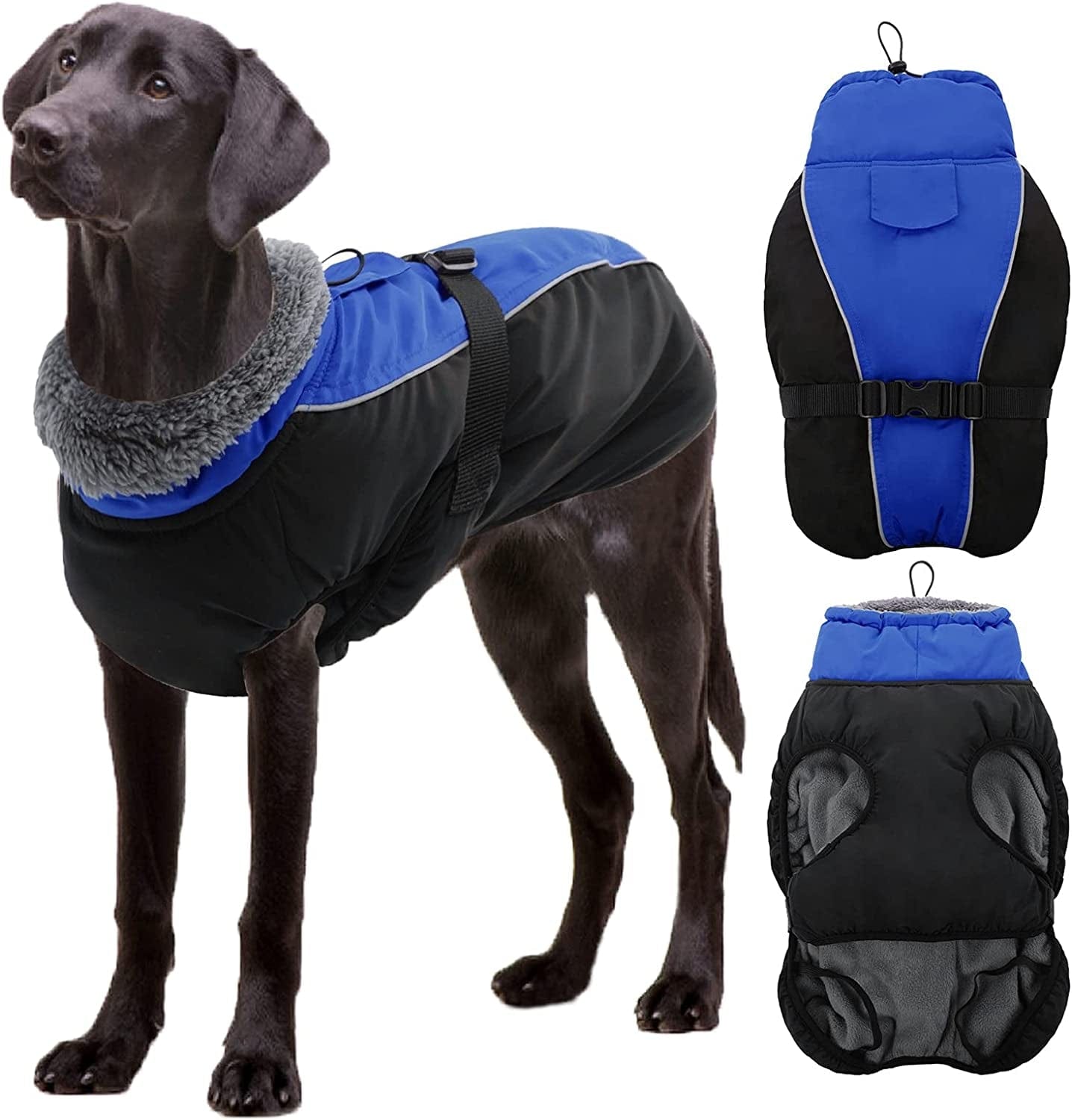 Dasior Dog Winter Coat, Warm Fleece Pet Jacket, Windproof Cold Weather Reflective Clothes Fuchsia XXL Animals & Pet Supplies > Pet Supplies > Dog Supplies > Dog Apparel Dasior Blue Small 