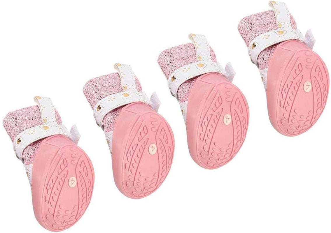 DAUERHAFT 4Pcs/Lot Pink Breathable Dog Boots Pet Dog Shoes Puppy Non-Slip Breathable Mesh Outdoor Walking Boots Suitable for Aily Wearing (Size:3) Animals & Pet Supplies > Pet Supplies > Dog Supplies > Dog Apparel DAUERHAFT   