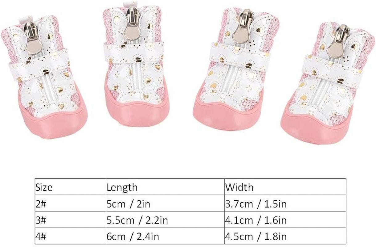 DAUERHAFT 4Pcs/Lot Pink Breathable Dog Boots Pet Dog Shoes Puppy Non-Slip Breathable Mesh Outdoor Walking Boots Suitable for Aily Wearing (Size:3) Animals & Pet Supplies > Pet Supplies > Dog Supplies > Dog Apparel DAUERHAFT   