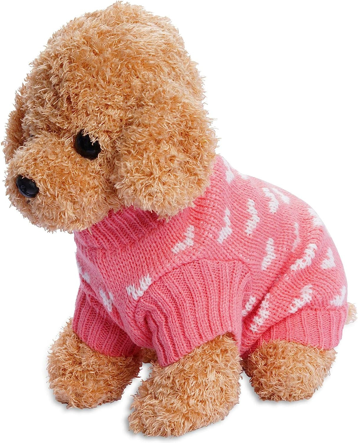 Dxhycc Dog Knitted Sweater Dog Heart Sweater Puppy Sweater Warm Soft Pet Holiday Clothes for Medium Cats and Dogs (Pink, M) Animals & Pet Supplies > Pet Supplies > Dog Supplies > Dog Apparel Dxhycc   