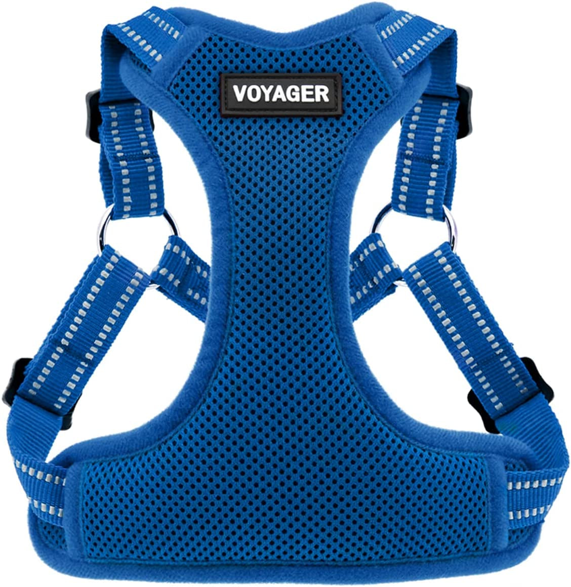 Best Pet Supplies Voyager Adjustable Dog Harness with Reflective Stripes for Walking, Jogging, Heavy-Duty Full Body No Pull Vest with Leash D-Ring, Breathable All-Weather - Harness (Red), M Animals & Pet Supplies > Pet Supplies > Dog Supplies > Dog Apparel Best Pet Supplies, Inc. Royal Blue (Matching Trim) L (Chest: 20 - 25") 