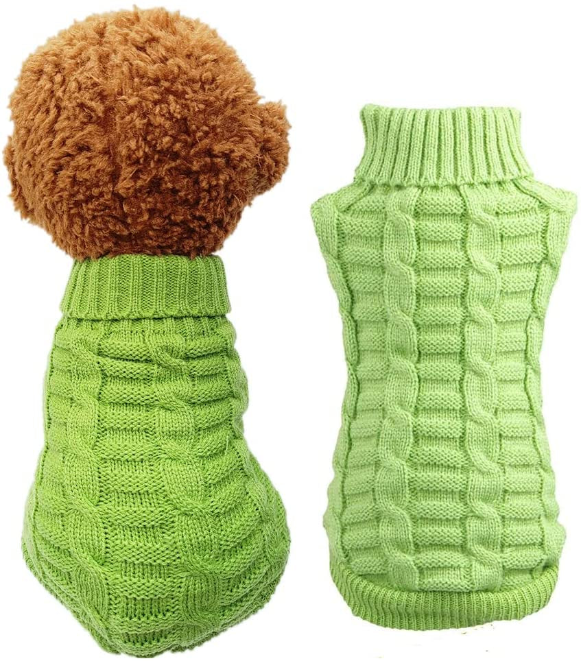 Knitted Braid Plait Turtleneck Sweater Knitwear Outwear for Dogs & Cats (Pink, L) Animals & Pet Supplies > Pet Supplies > Dog Supplies > Dog Apparel Wiz BBQT Green L 