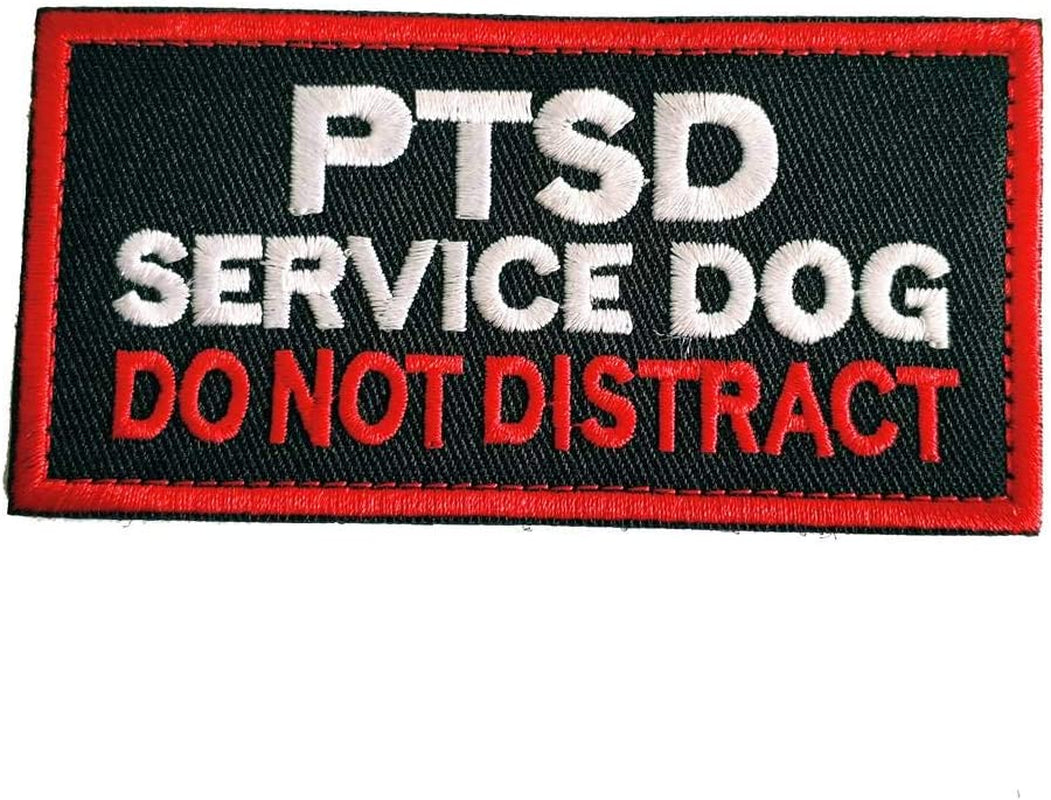 PTSD Service Dog Patch Small Size for Vest Set Emblem Embroidered Military Hook & Loop Patch Animals & Pet Supplies > Pet Supplies > Dog Supplies > Dog Apparel Minason I - PTSD 2  