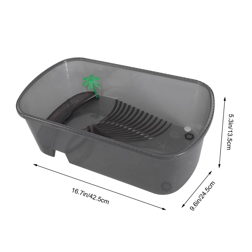 Reptiles Amphibians Habitat Terrarium Vivarium Tank Breeding Box with Plastic Coconut Tree for Terrapin Tortoise Turtle Lizard Spider (Black) - Small Size Animals & Pet Supplies > Pet Supplies > Small Animal Supplies > Small Animal Habitat Accessories Ryth   