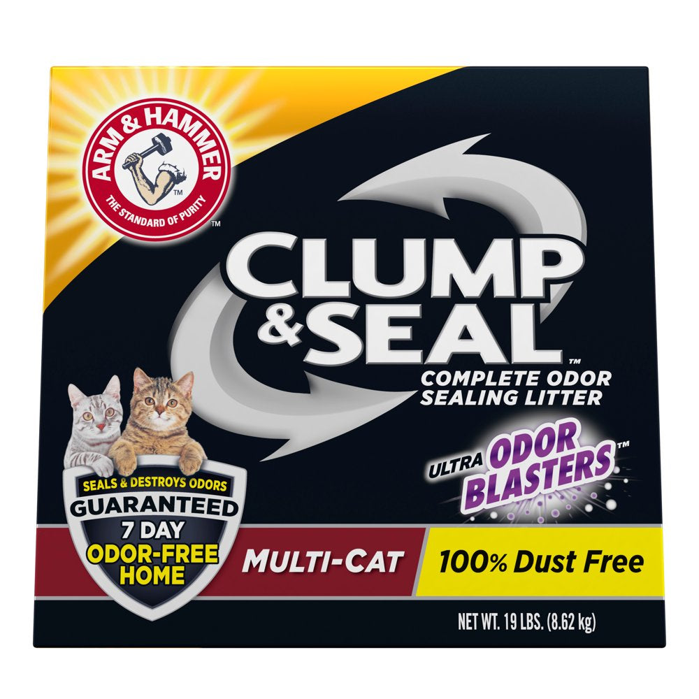 Arm & Hammer Clump & Seal Multi-Cat Complete Odor Sealing Clumping Cat Litter, 38Lb Animals & Pet Supplies > Pet Supplies > Cat Supplies > Cat Litter Church & Dwight Co., Inc. 19 lbs  