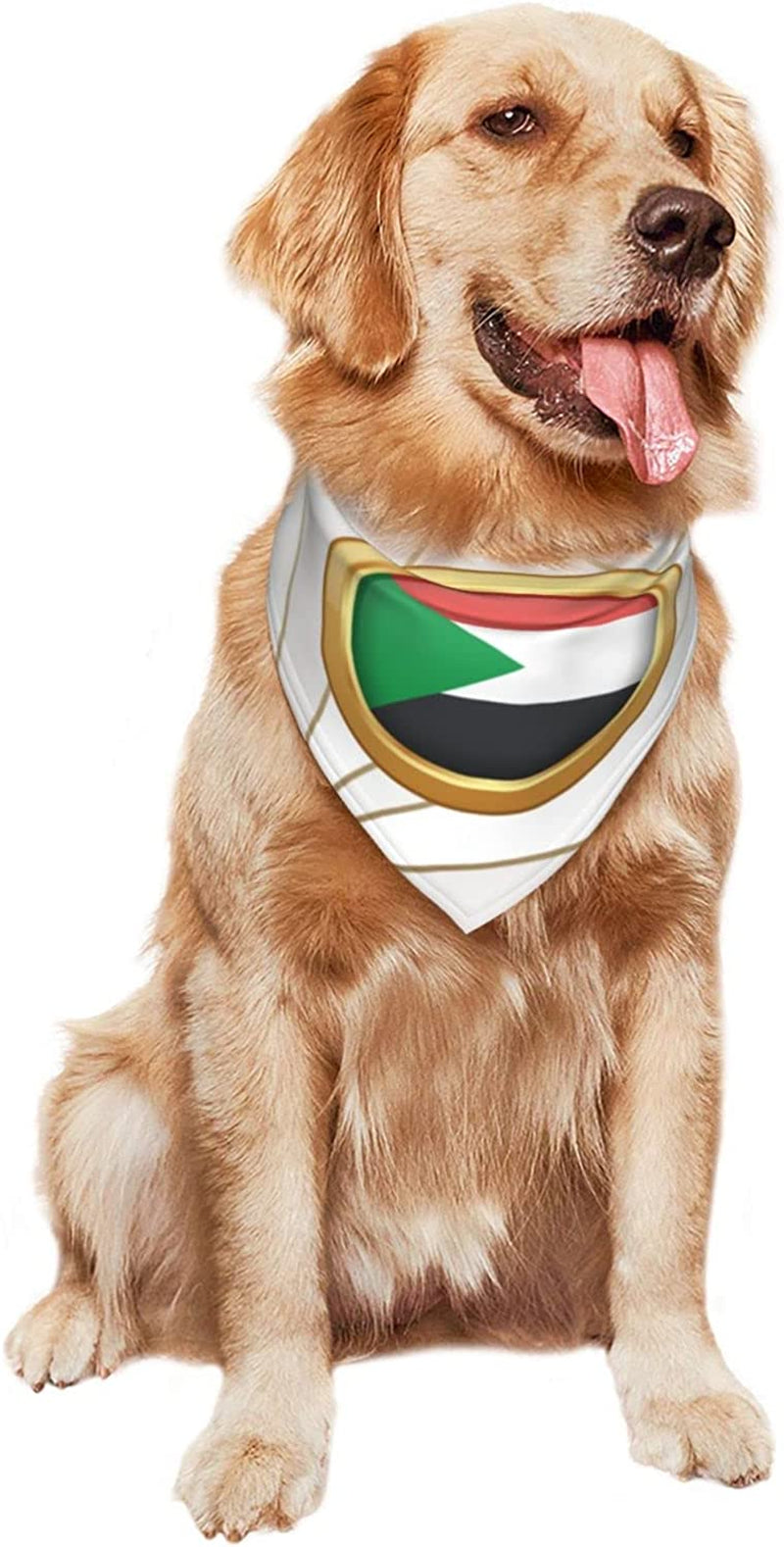 Golden Disc Sudan Flag Pet Dog and Cat Decorative Triangle Scarf,Dog Bandana,Breathable and Stain Resistant. Animals & Pet Supplies > Pet Supplies > Dog Supplies > Dog Apparel ZALTAS   