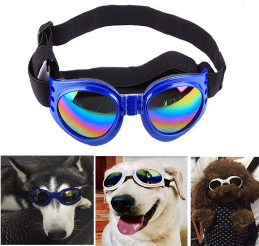 Dog Sunglasses, Adjustable Folding Eye Wear UV Protection Windproof Polarized Sunglasses with Storage Bag for Dogs (Blue) Animals & Pet Supplies > Pet Supplies > Dog Supplies > Dog Apparel CIAWASEI Blue  