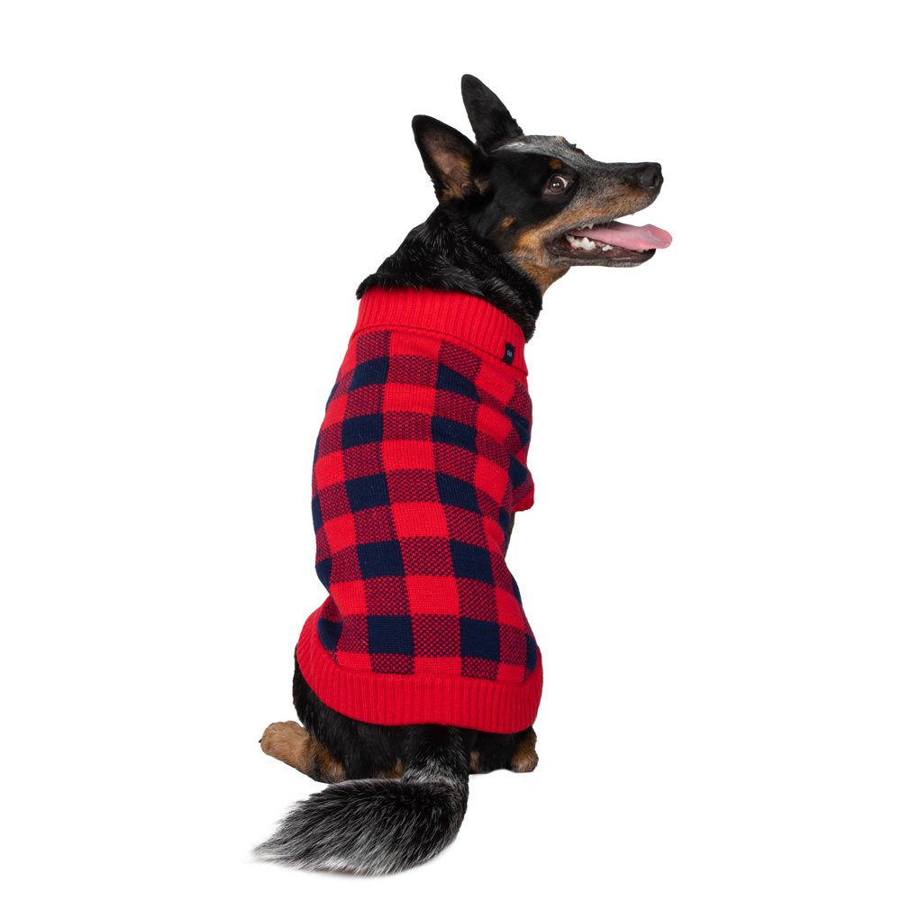 Gap Pet, Dog Clothes, Red Buffalo Plaid Pet Sweater Animals & Pet Supplies > Pet Supplies > Dog Supplies > Dog Apparel Mission Pets, Inc XL  