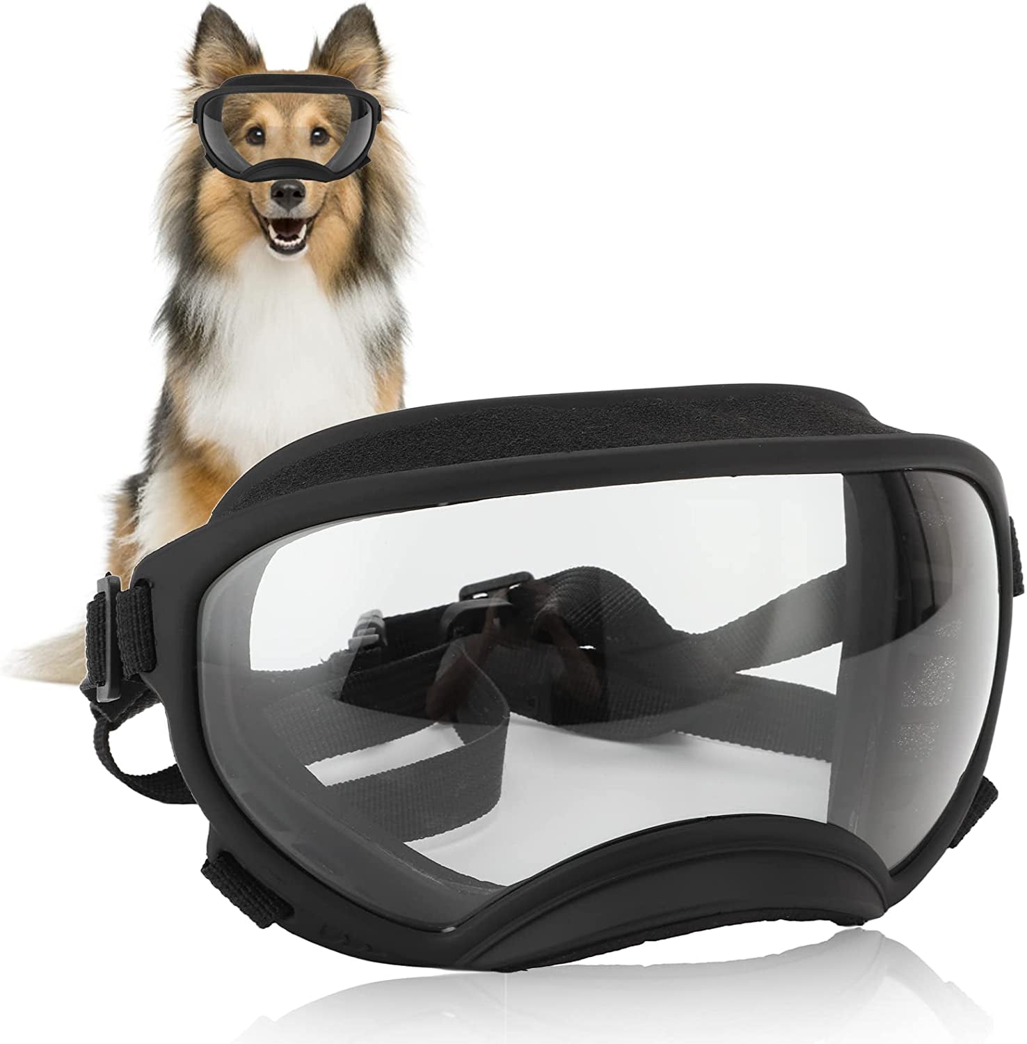 Zunate Dog Goggles, anti UV Strong Impact Resistance Pet Sunglasses, Adjustable Elastic Large Breed Dog Goggles for Medium or Large Dog Animals & Pet Supplies > Pet Supplies > Dog Supplies > Dog Apparel Zunate   