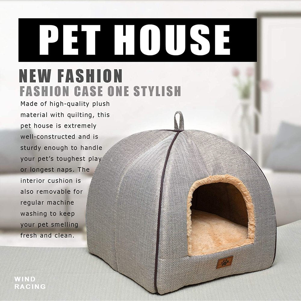 Cat Bed for Indoor Cats - Cat Cave Bed Cat House Cat Tent with Removable Washable Cushioned Pillow Animals & Pet Supplies > Pet Supplies > Cat Supplies > Cat Beds WINDRACING   