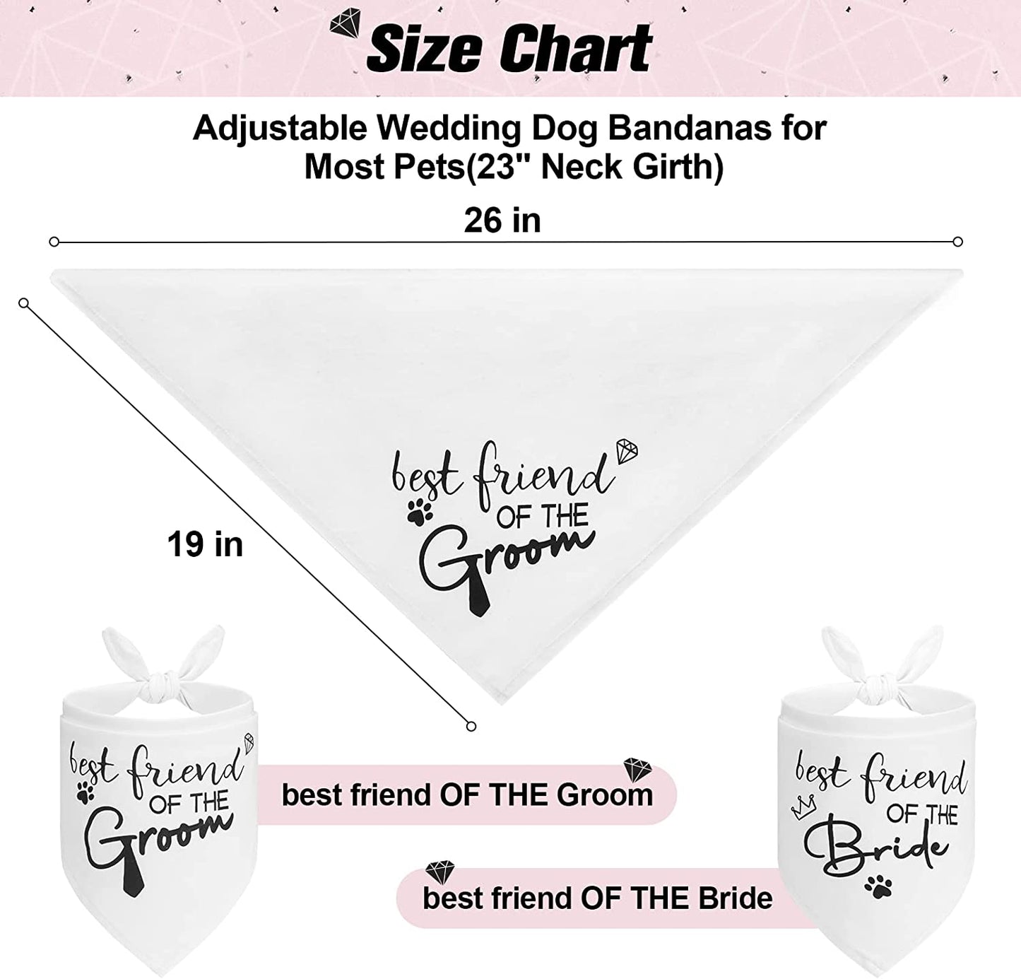 BEAUTYZOO My Human Is Getting Married Dog Wedding Bandanas for Engagement Photos Bridal Party Show, Gift for Puppy Small Medium Large Dogs Pet Accessories, Dog Scarf Triangle, 2Pcs Animals & Pet Supplies > Pet Supplies > Dog Supplies > Dog Apparel BEAUTYZOO   