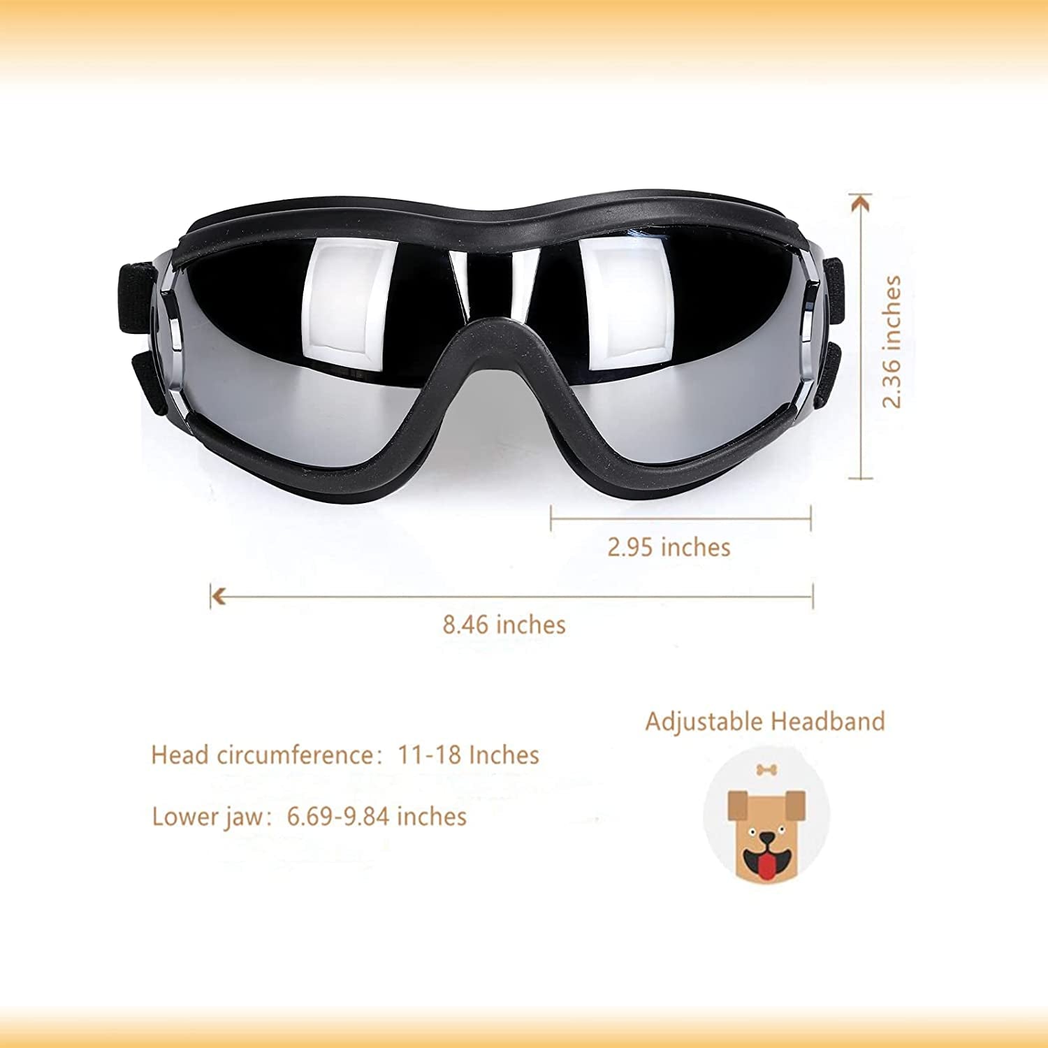 NVTED Dog Sunglasses Dog Goggles, UV Protection Wind Protection Dust Protection Fog Protection Pet Glasses Eye Wear Protection with Adjustable Strap for Medium or Large Dog (Pack of 1) Animals & Pet Supplies > Pet Supplies > Dog Supplies > Dog Apparel NVTED   