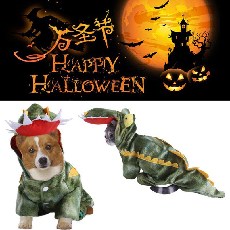 Funny Dog Crocodile Costumes, Pet Halloween Alligator Cosplay Dress, Adorable Cat Apparel Animal Warm Outfits Clothes Animals & Pet Supplies > Pet Supplies > Cat Supplies > Cat Apparel Praeter   