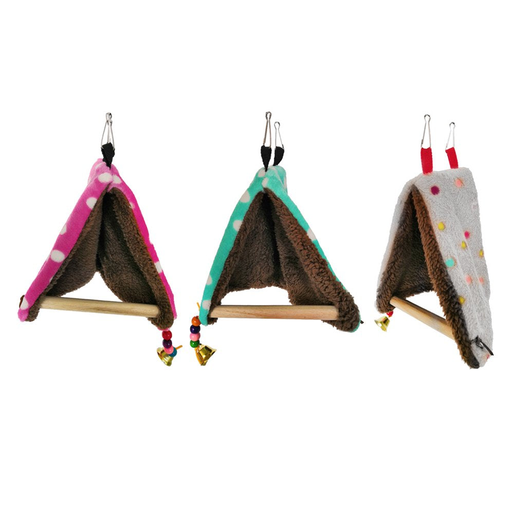 AOOOWER Bird Hut Perch Tent Nest Stand Parrot Plush Bed Parakeet Cage Hanging Decor Animals & Pet Supplies > Pet Supplies > Bird Supplies > Bird Cages & Stands AOOOWER   